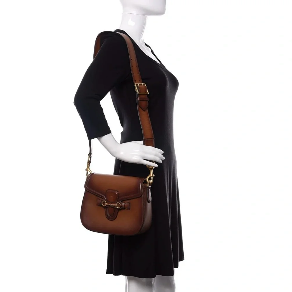 Gucci Medium Lady Web Ombre Brown- Leather Strap - Picture 2 of 7